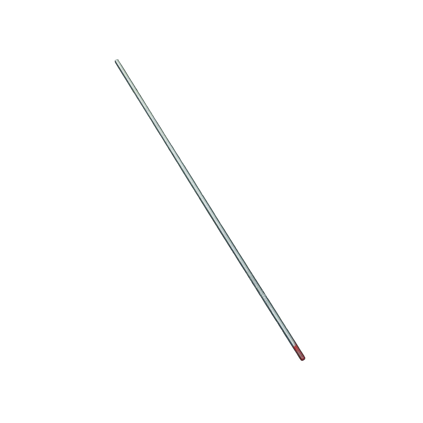 N179-291 Threaded Rod, #8-32 Thread, 12 in L, A Grade, Steel, Zinc, UNC Thread