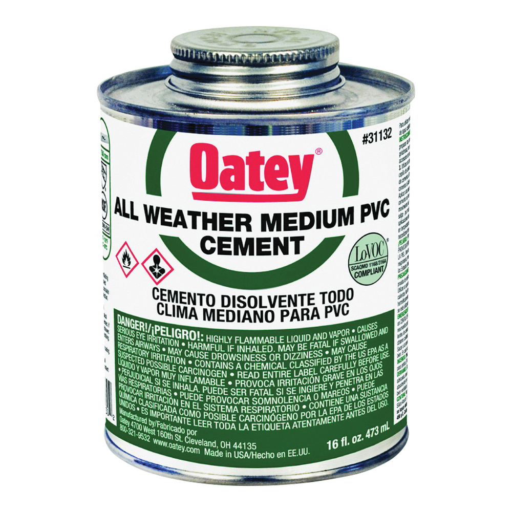 31132 Solvent Cement, 16 oz Can, Liquid, Gray