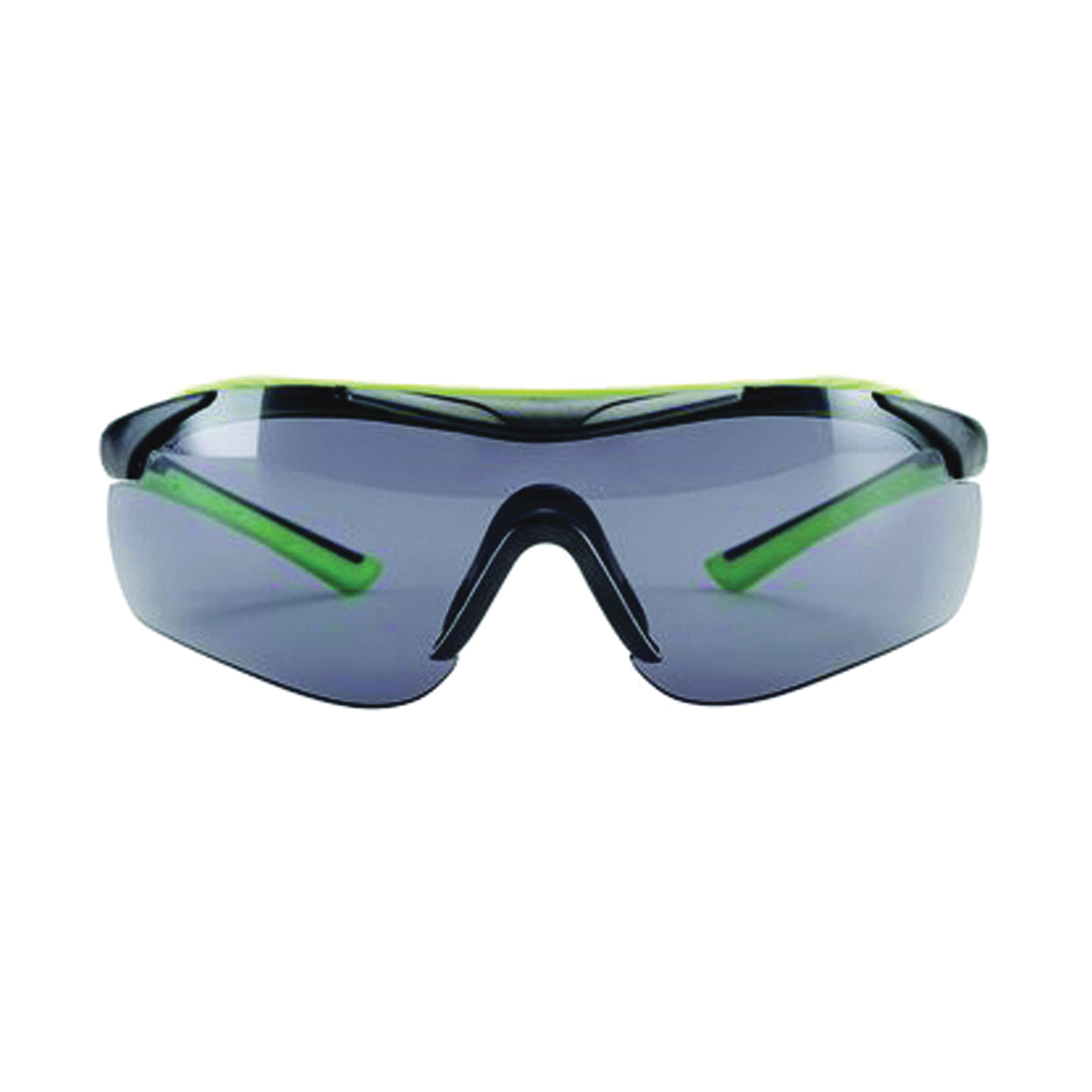 47101-WZ4 Sport-Inspired Safety Glasses, Anti-Fog, Anti-Scratch Lens, Wraparound Frame, Green/Neon Black Frame