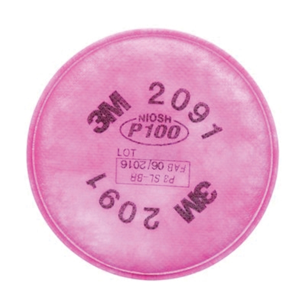 3M P Series 2091PA1-A-NA Particulate Filter, Pink, For: 3M Respirators 6000 and 7000 Series, 3M Full Facepiece FF400 - 2