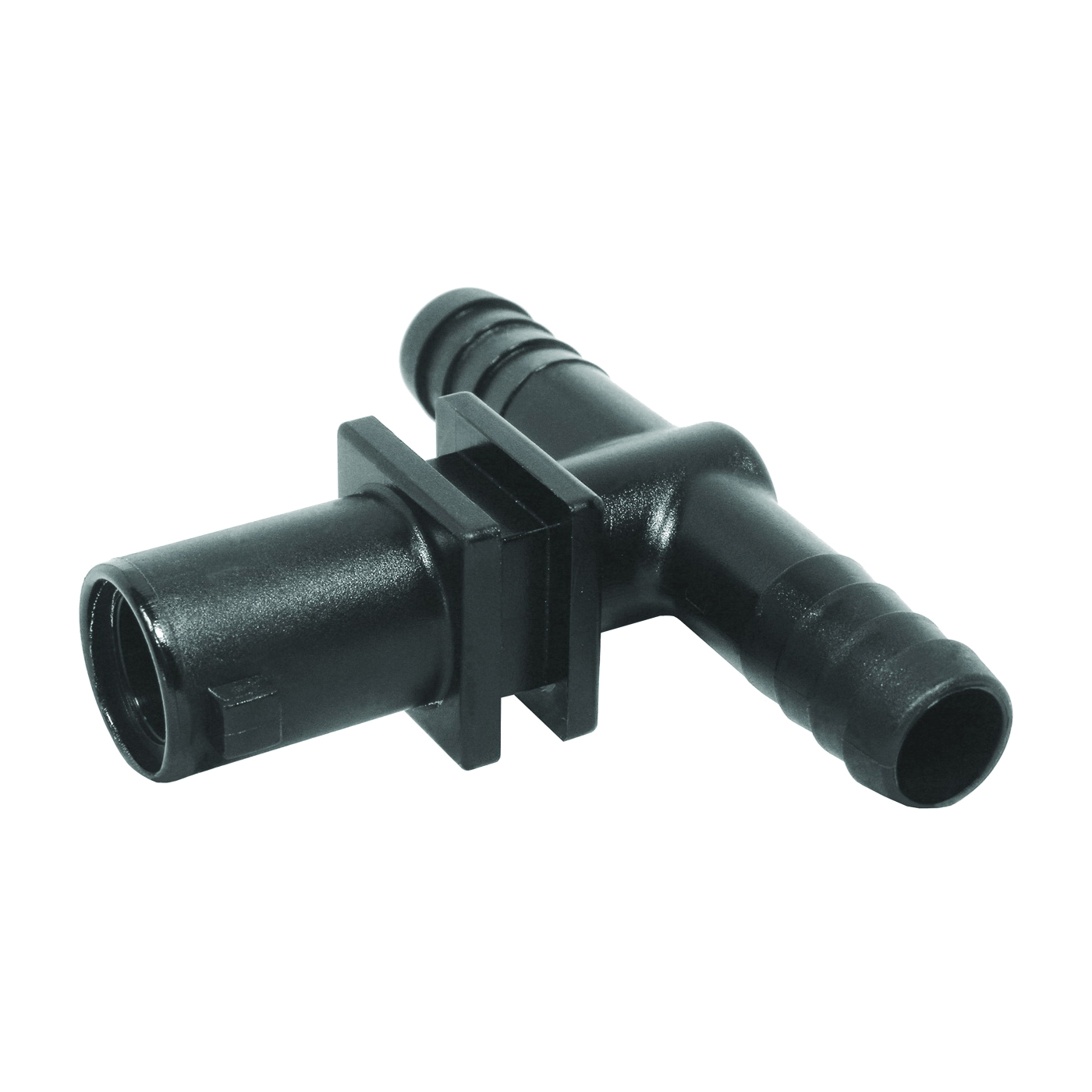 Y8231009 Dry Boom Nozzle Body Tee, 1/2 in, Quick x Hose Barb, 7 psi Pressure, EPDM Rubber