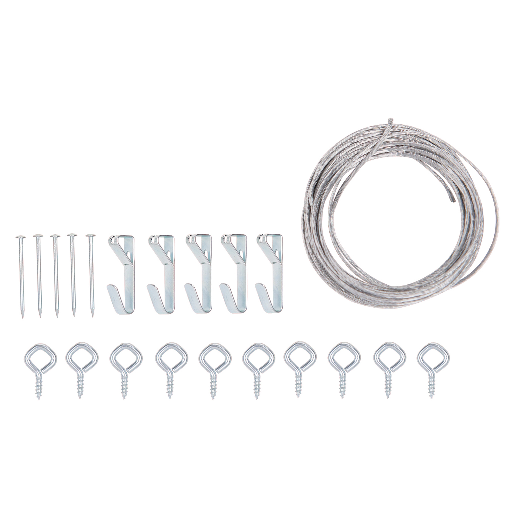 PH-121127-PS Picture Hanging Kit, 20 lb, Steel, Zinc, Zinc, Nail-In Mounting