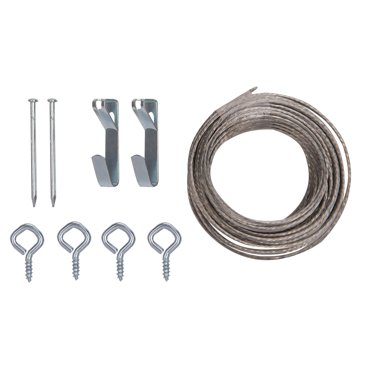 PH-121128-PS Picture Hanging Kit, 30 lb, Steel, Zinc, Zinc, Nail-In Mounting