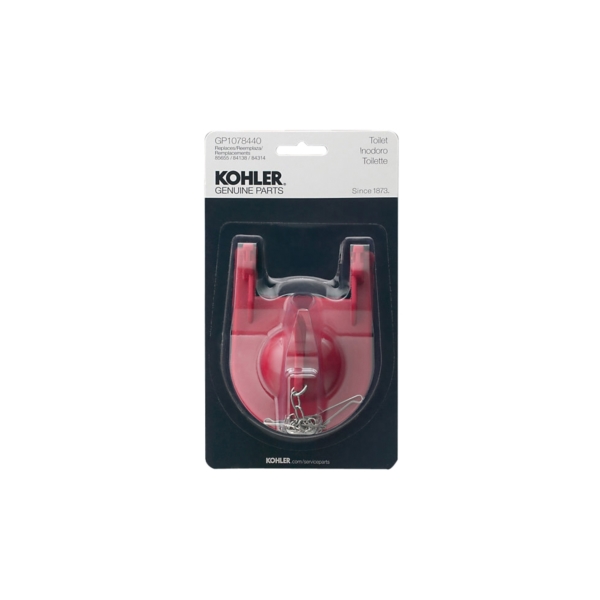 Shark-Fin Flapper, Kohler, Specifications: 2 in Size, Rubber, Red - 2