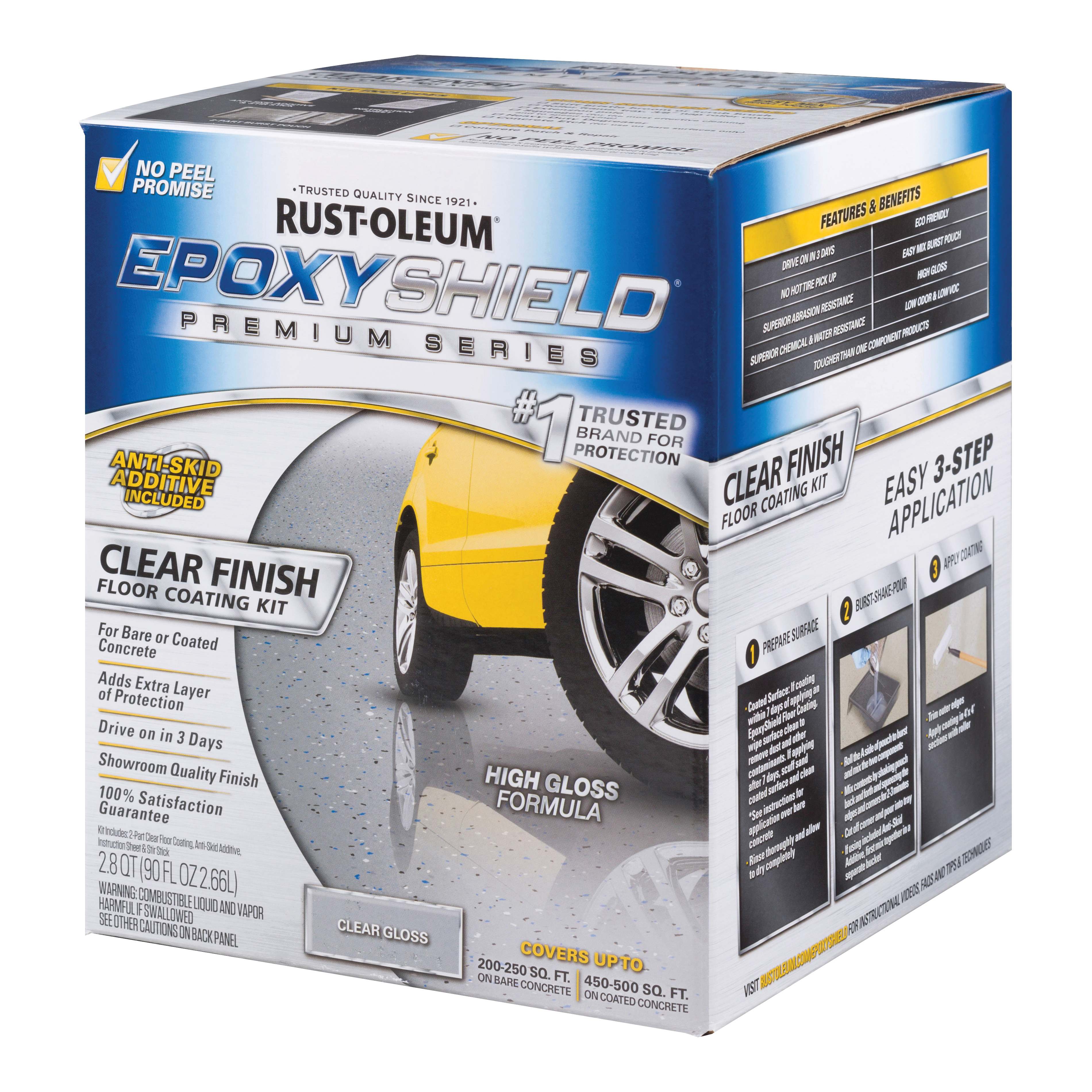 Rust-Oleum 292514 Epoxy Coating Kit, High-Gloss, Clear