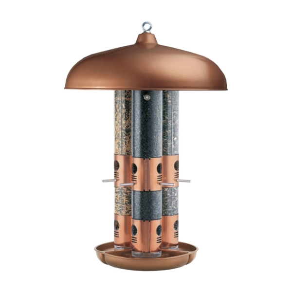 Perky-Pet 7103-2 Triple-Tube Bird Feeder, 24.6 in H, 10 lb, Copper, Hanging/Pole Mounting - 1
