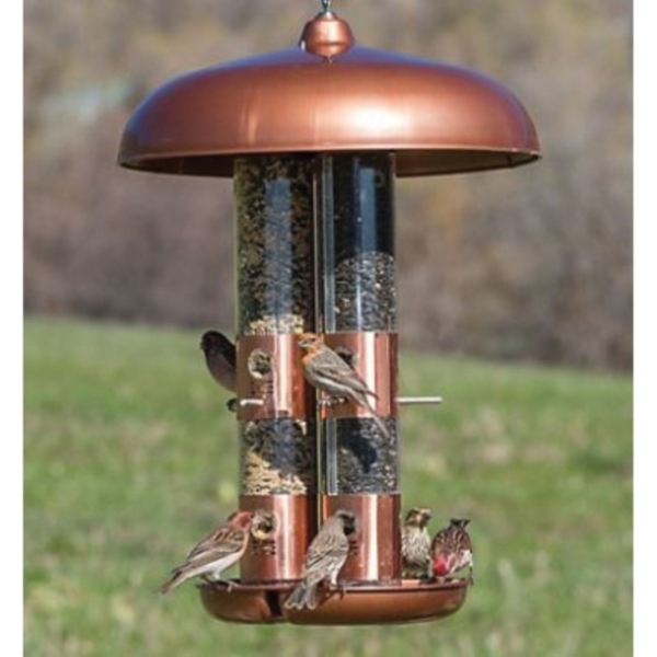 Perky-Pet 7103-2 Triple-Tube Bird Feeder, 24.6 in H, 10 lb, Copper, Hanging/Pole Mounting - 3