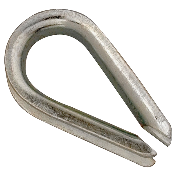 Campbell T7670609 Wire Rope Thimble, 1/8 in Dia Cable, Malleable Iron, Electro-Galvanized - 1