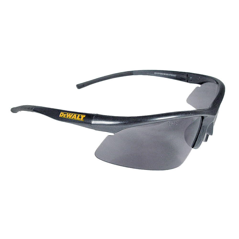 DPG51-2C Safety Glasses, Scratch-Resistant Lens, Polycarbonate Lens, Full Frame, Plastic Frame, Black Frame