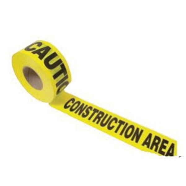 16009 Barricade Safety Tape, 1000 ft L, 3 in W, Yellow, Polyethylene