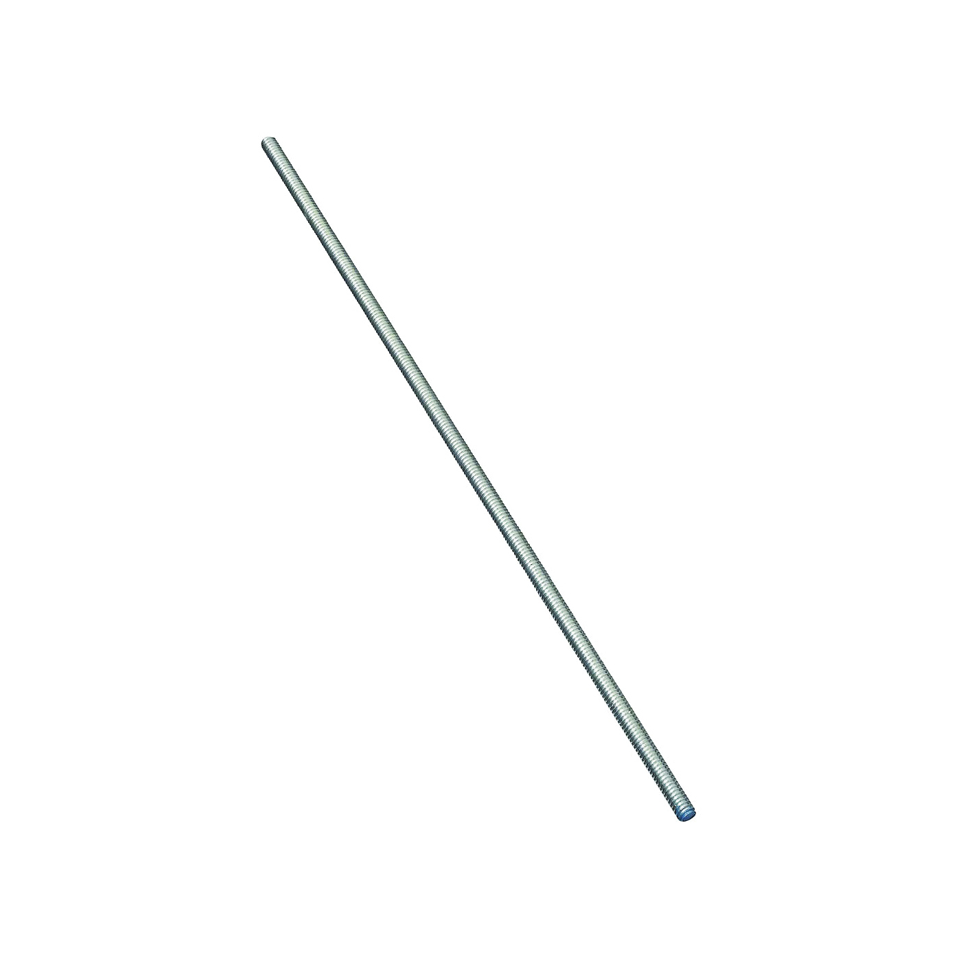 N179-416 Threaded Rod, 1/4-20 Thread, 24 in L, A Grade, Steel, Zinc, UNC Thread
