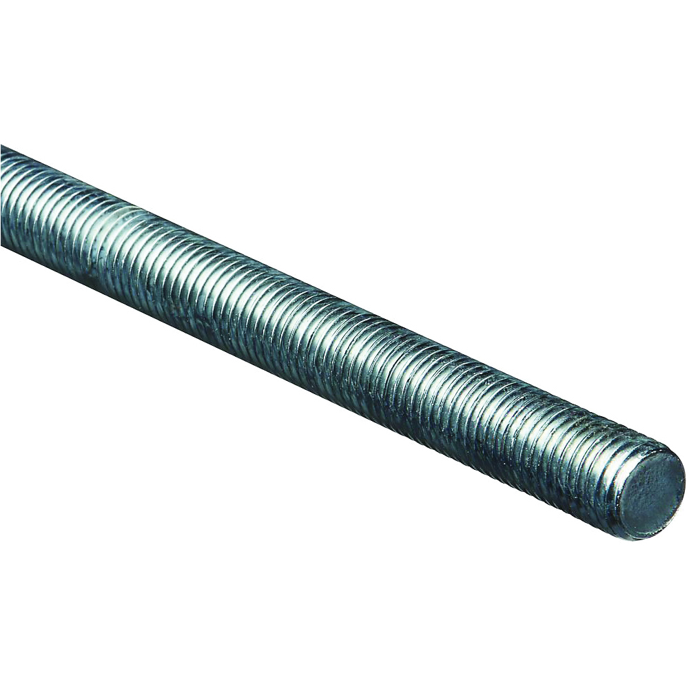 N179-556 Threaded Rod, 3/4-10 Thread, 36 in L, A Grade, Steel, Zinc, UNC Thread