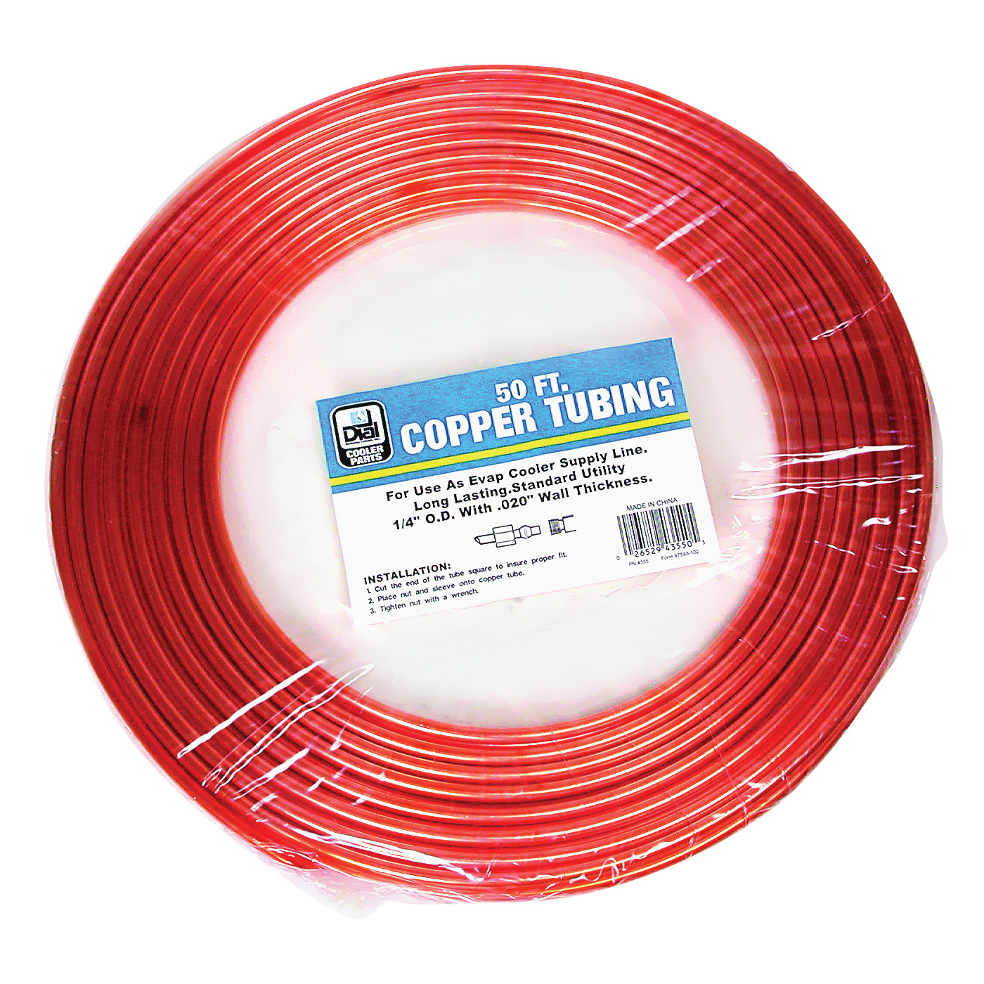 4355 Cooler Tubing, Copper, 50 ft L, For: Evaporative Cooler Purge Systems