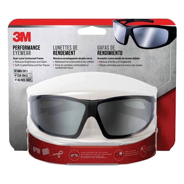 90213-HZ4-NA Safety Eyewear, Anti-Fog, Scratch-Resistant Lens, Plastic Frame, Black Frame, UV Protection: Yes