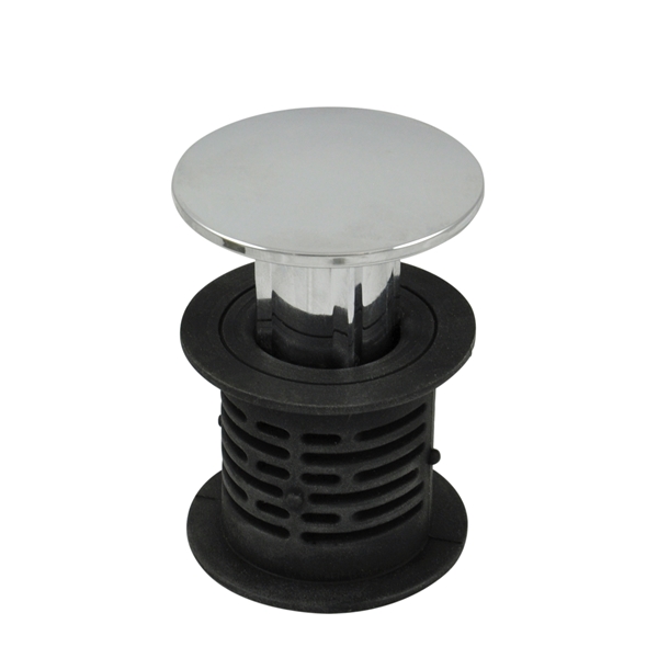 10772 Bathtub Hair Catcher and Stopper, Silicone, Chrome, For: Standard 1-1/2 in Bathtub Drains