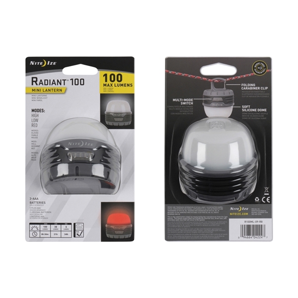 Nite Ize Radiant R100ML-09-R8 Mini Lantern, LED Lamp, White Light, Rubber, Black - 3