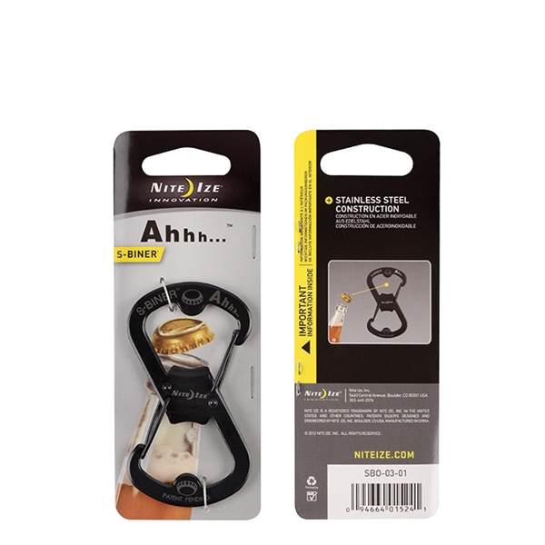 S-Biner Ahhh... SBO-03-01 Key Ring and Bottle Opener, Stainless Steel Case