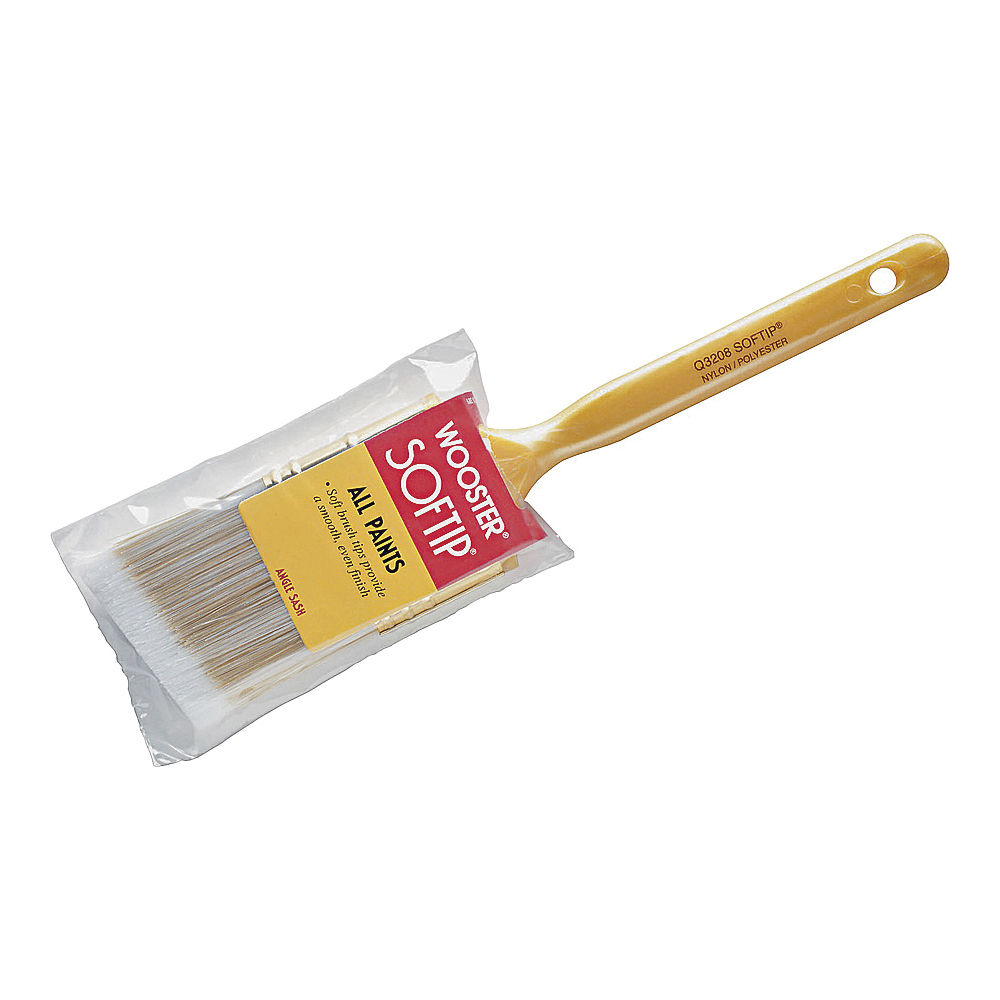 Wooster Q3208-1 Paint Brush, 1 in W, 2-3/16 in L Bristle, Nylon/Polyester Bristle, Beaver Tail Handle