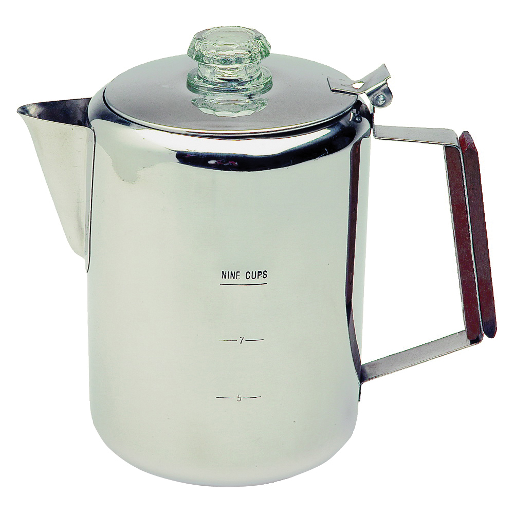 Texsport 13215 Percolator, 9 Cups Capacity, Stainless Steel