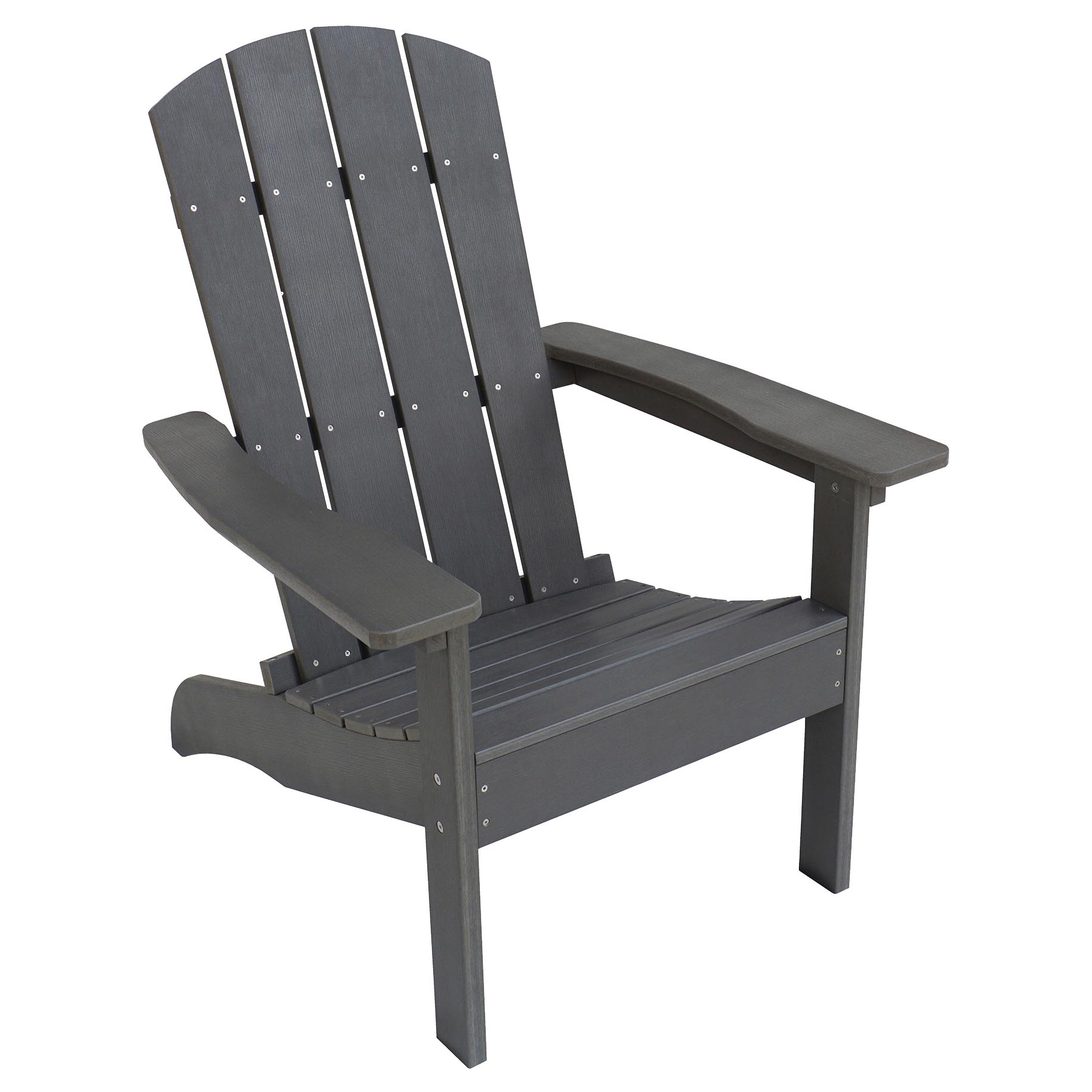 E8733QPW003 Adirondack Chair, 29 in W, 32 in D, 38 in H, Resin Wood Seat, Polystyrene Frame
