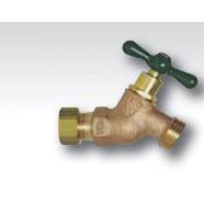 Lincoln 290264 Hose Bibb, 1/2 x 3/4 in Connection, Compression x MHT, Brass Body