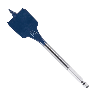 Daredevil DSB1017 Spade Drill Bit, 1-1/4 in Dia, 6 in OAL, 1-Flute, 1/4 in Dia Shank, Hex Shank