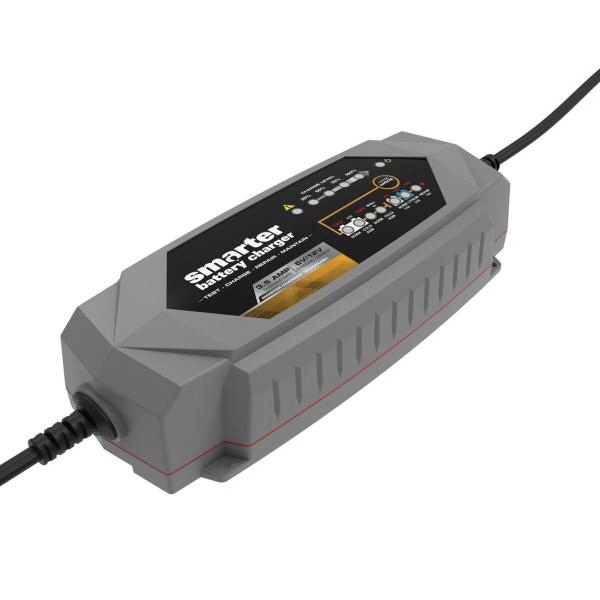 SMARTECH IC-3500 Automotive Battery Charger, 3.5 A Charge, AGM, Calcium, Gel Cell, Lithium, Wet Cell Battery, Black - 4