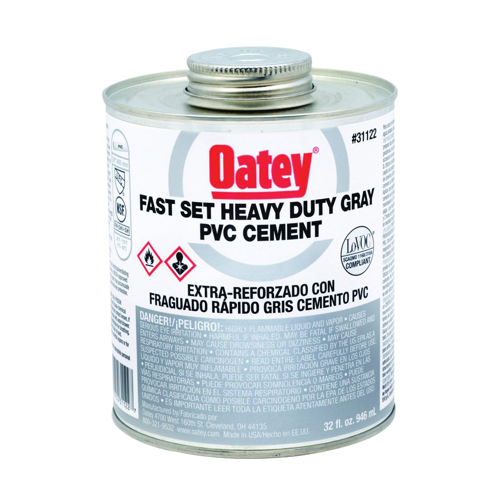 31122 Solvent Cement, 32 oz Can, Liquid, Gray