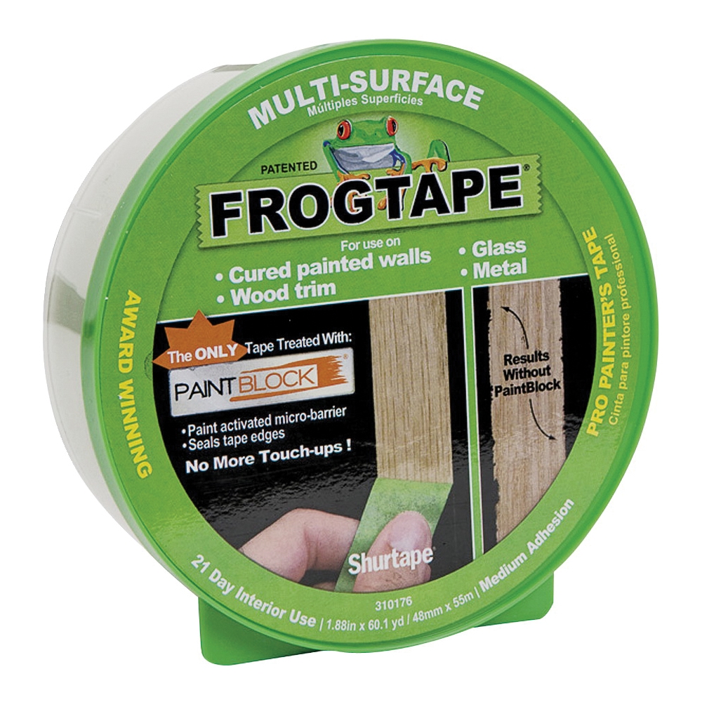 FrogTape 1358464 Painting Tape, 60 yd L, 1.88 in W, Green - 1
