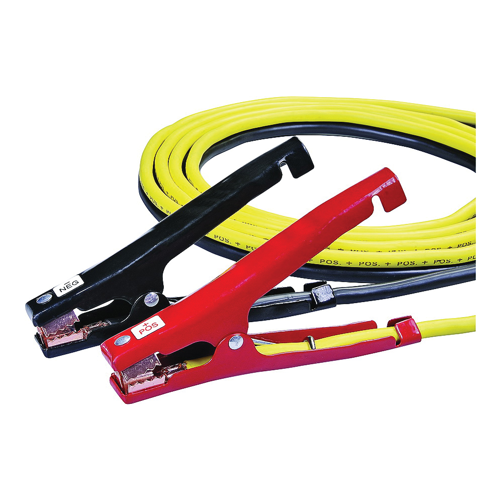 Booster Cable, 4 AWG Wire, 4-Conductor, Clamp, Clamp, Stranded, Yellow/Black Sheath
