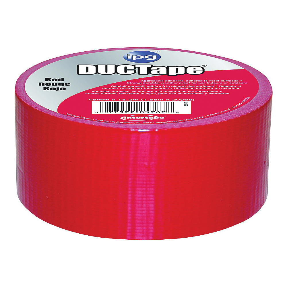 6720RED Duct Tape, 20 yd L, 1.88 in W, Polyethylene-Coated Cloth Backing, Red
