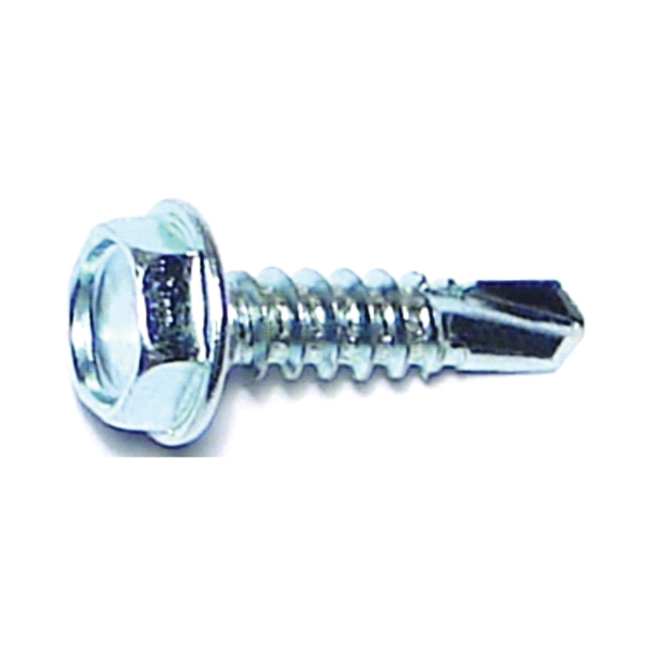 10279 Screw, #10 Thread, 3/4 in L, Hex, Socket Drive, Self-Drilling Point, Steel, Zinc