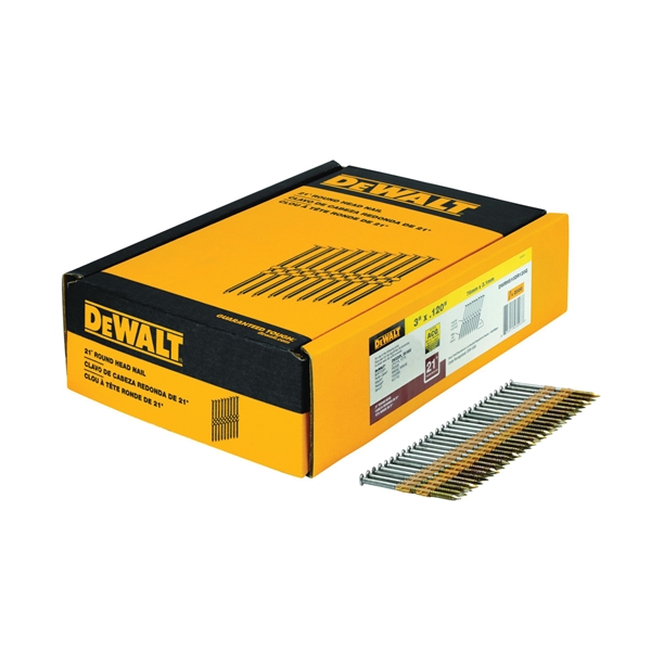DWRHS10DR120G Series Framing Nail, Plastic Strip Collation, Galvanized Steel, Full Round Head, 0.12 in Diameter