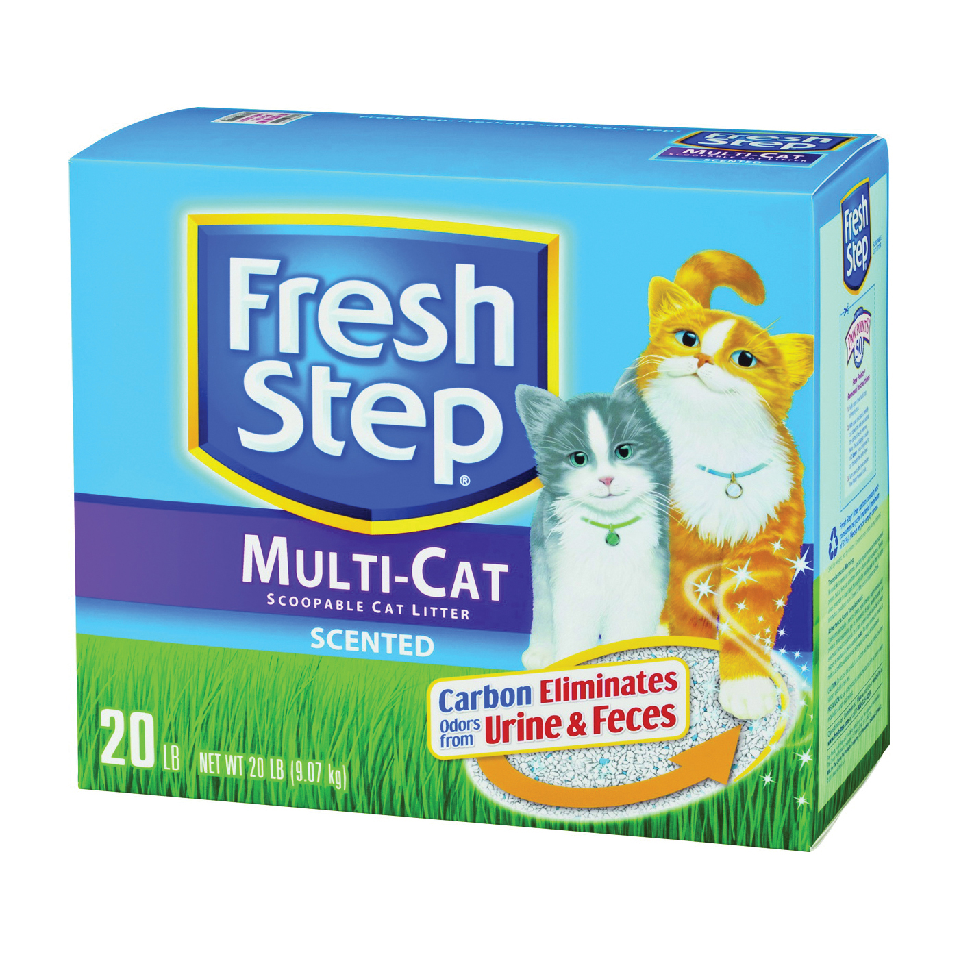 30438 Cat Litter, 20 lb Capacity, Blue/Gray/Green/White, Dry Solid Box