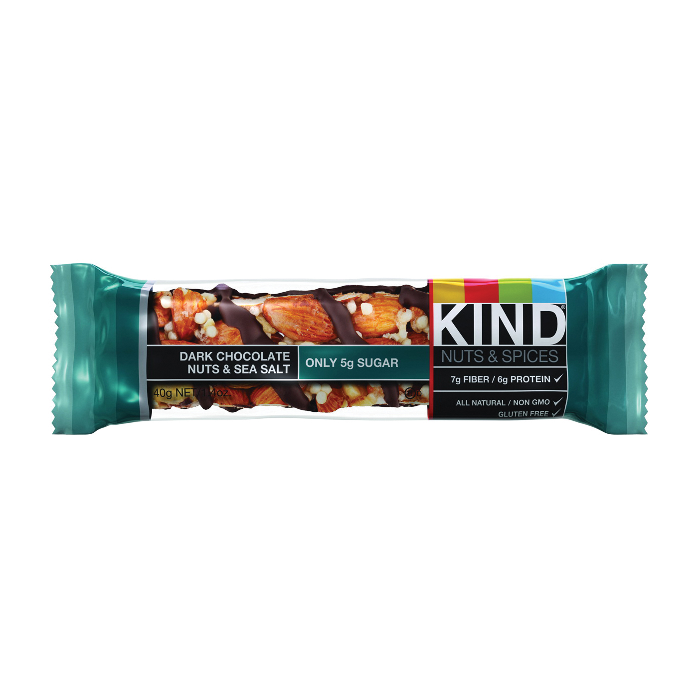 KINDDCNS12 Nut and Spices Bar, Dark Chocolate Nuts, Sea Salt, 1.4 oz