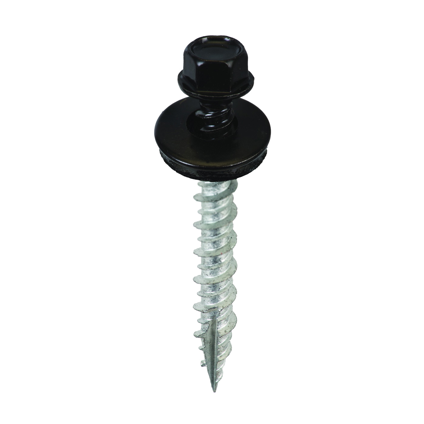 SW-MW15BK250 Screw, #9 Thread, High-Low, Twin Lead Thread, Hex Drive, Self-Tapping, Type 17 Point, 250/BAG