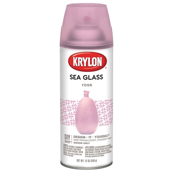Krylon K09051000 Spray Glass Spray Paint, Sea Glass, Rose, 12 oz, Aerosol Can