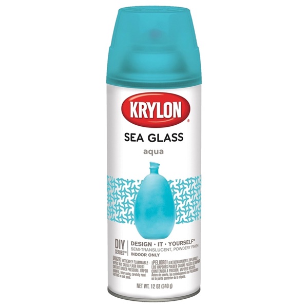 K09057000 Spray Glass Spray Paint, Sea Glass, Aqua, 12 oz, Aerosol Can