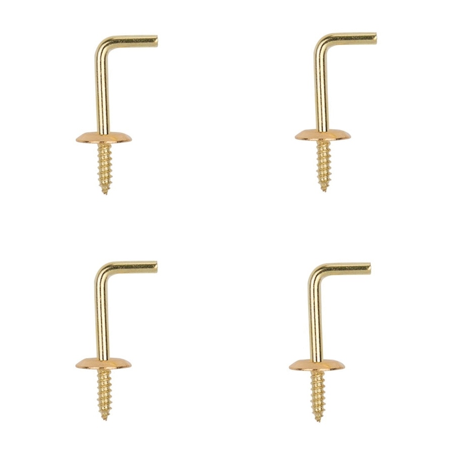 Shoulder Hook, 11/32 in Opening, 3 mm Thread, 1-1/8 in L, Brass, Brass
