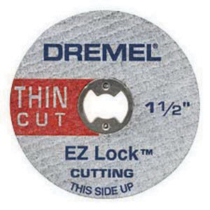 Dremel EZ Lock Series EZ456B Cut-Off Wheel, 1-1/2 in Dia, 1/8 in Thick, 1/8 in Arbor
