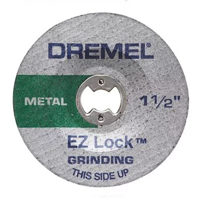 Dremel EZ Lock Series EZ541GR Edge Grinding Wheel, 1-1/2 in Dia, 0.045 in Thick, Aluminum Oxide Abrasive