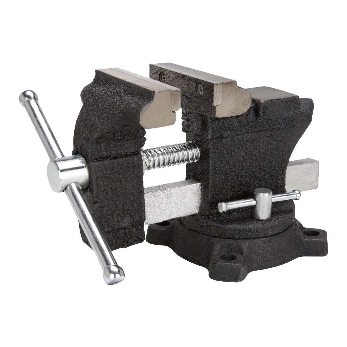 JLO-067 Bench Vise, 3-1/2 in Jaw Opening, 1/4 in W Jaw, 2 in D Throat, Cast Iron Steel, Serrated Jaw