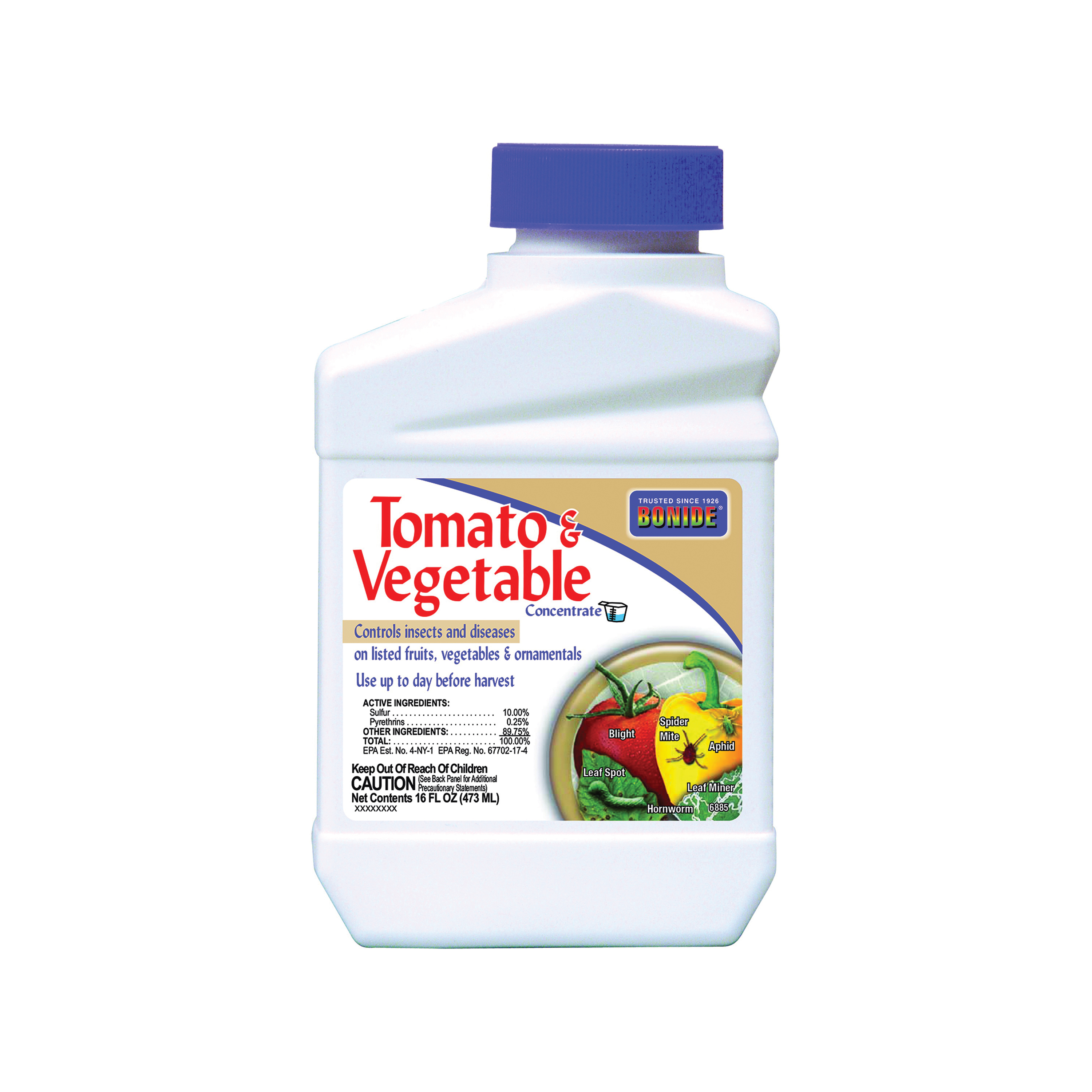Bonide 6885 Tomato and Vegetable Insect Spray, Spray Application, 1 pt Bottle