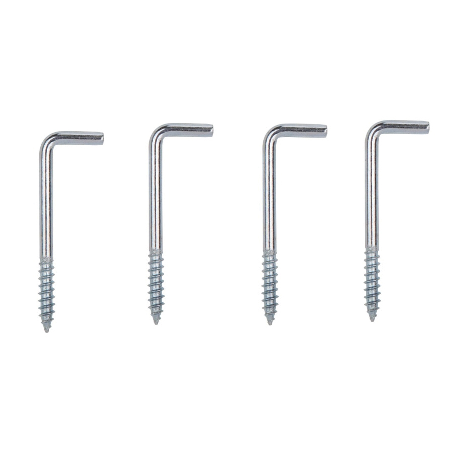 Screw Hook, 9/16 in Opening, 4.5 mm Thread, 2-1/4 in L, Steel, Zinc