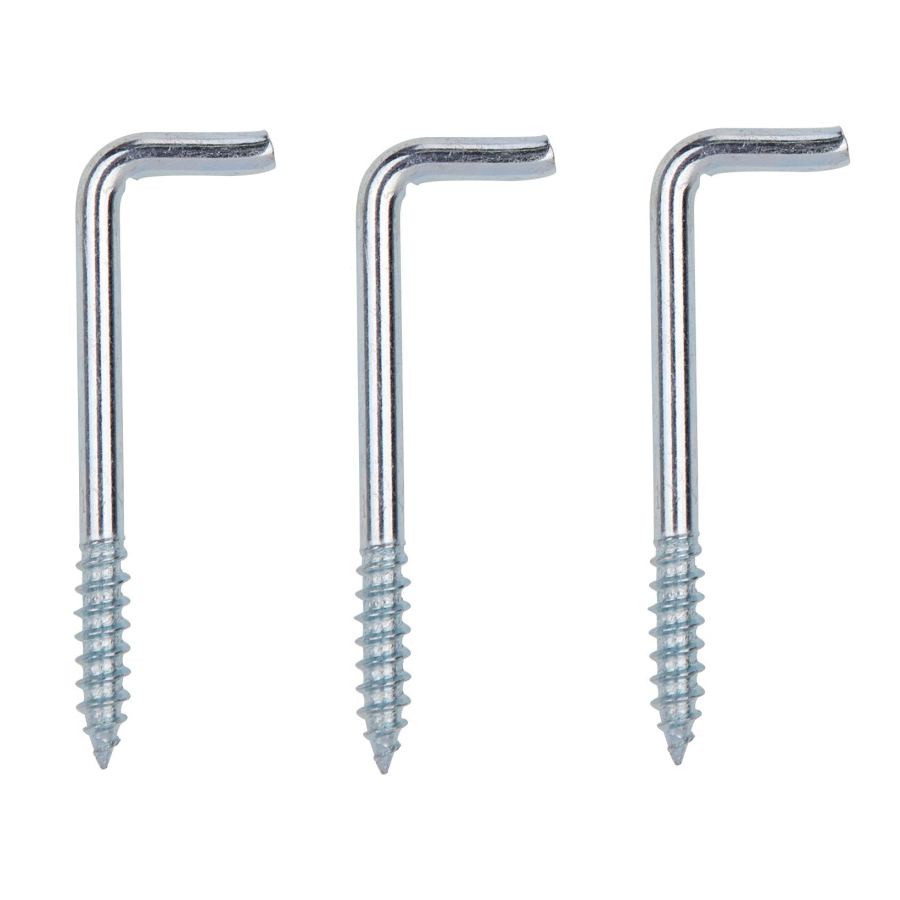 Screw Hook, 5/8 in Opening, 5.3 mm Thread, 2-5/8 in L, Steel, Zinc