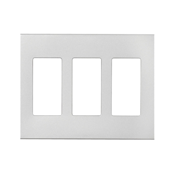 PJS PJS263SG-SP-L Wallplate, 4.87 in L, 6-3/4 in W, 3 -Gang, Polycarbonate, Silver Granite