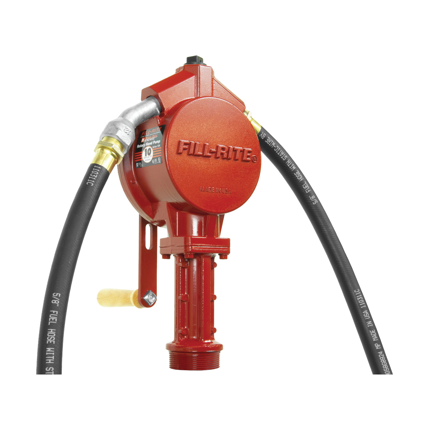 FR112 Hand Pump, 20 to 34-3/4 in L Suction Tube, 3/4 in Outlet, 10 gal/100 Revolution, Cast Aluminum