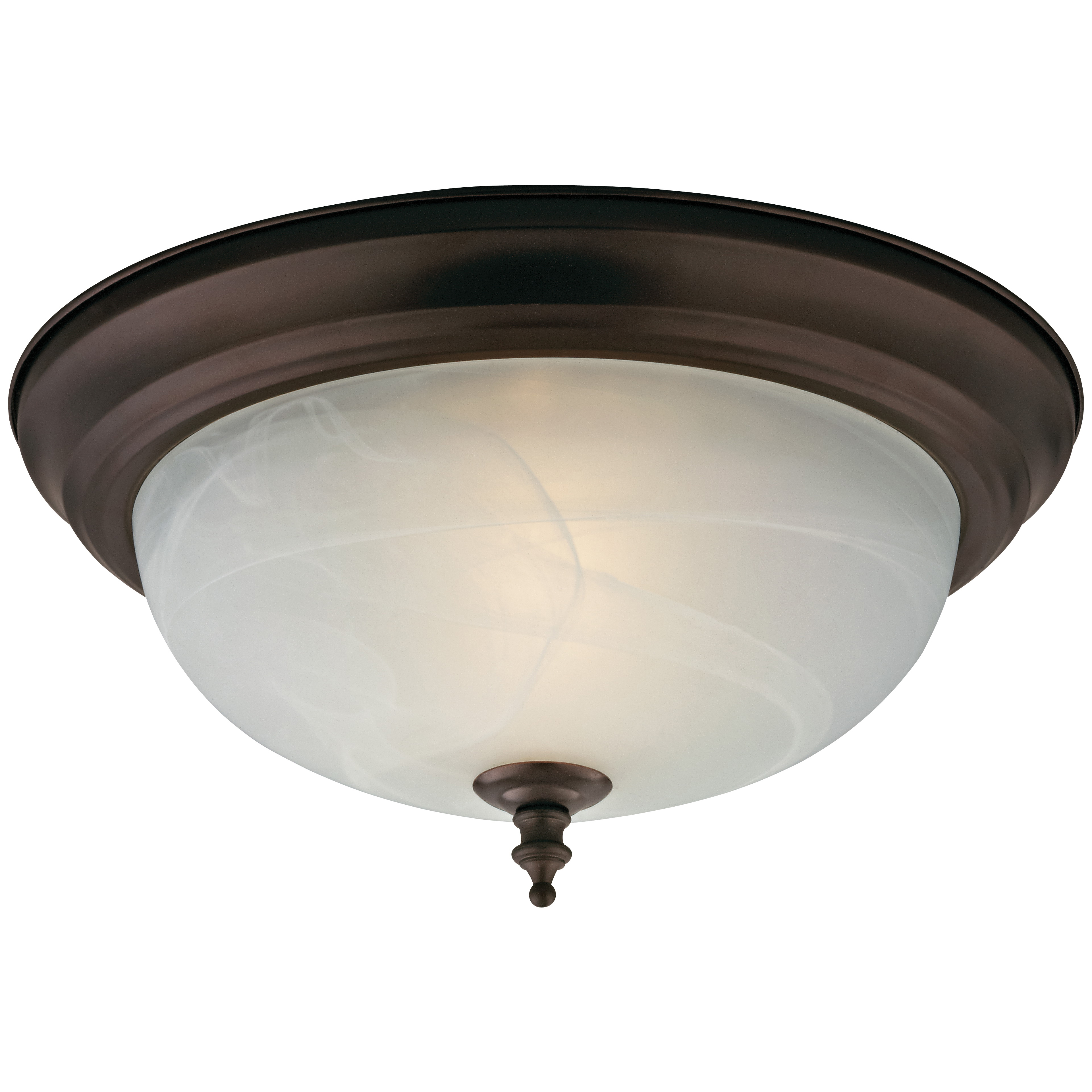 F51WH02-1005-ORB Two Light Flush Mount Ceiling Fixture, 120 V, 60 W, 2-Lamp, A19 or CFL Lamp