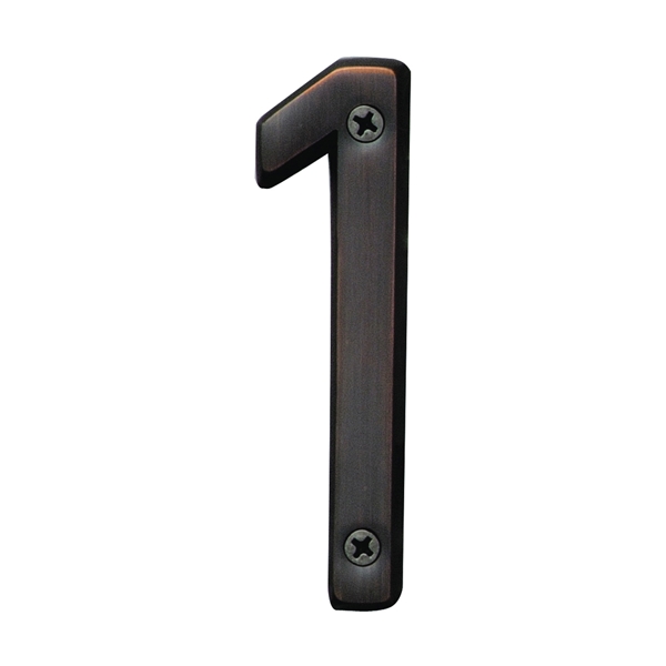 Prestige Series BR-42OWB/1 House Number, Character: 1, 4 in H Character, Bronze Character, Solid Brass