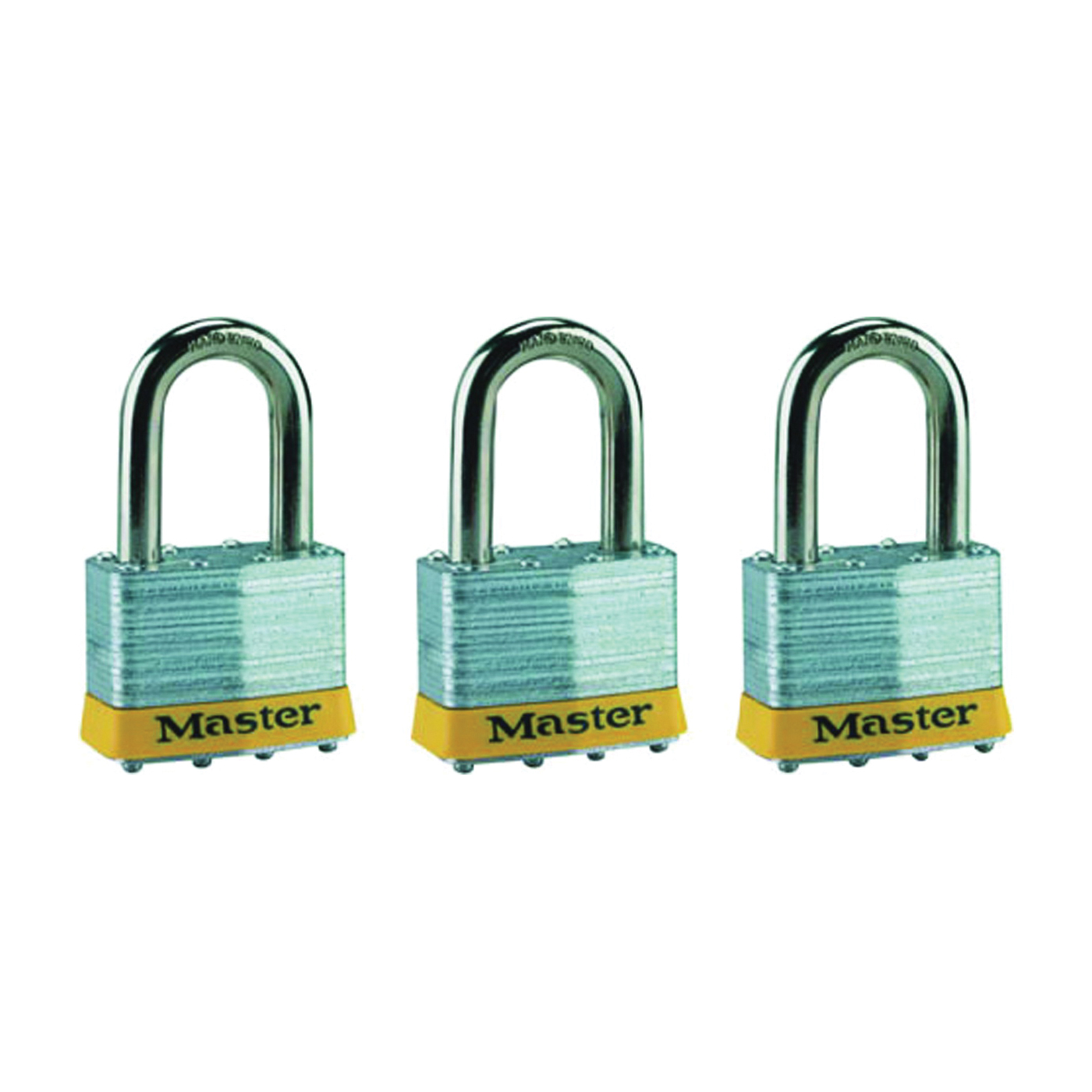 5TRILFPF Padlock, Keyed Alike Key, 3/8 in Dia Shackle, 1-1/2 in H Shackle, Boron Alloy Shackle, Steel Body